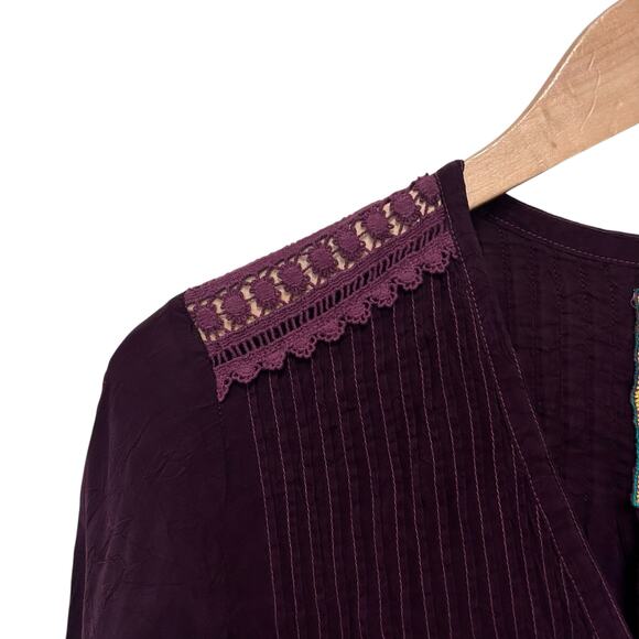 Johnny Was Purple Lace Tunic Dress Sz S - Picture 4 of 9